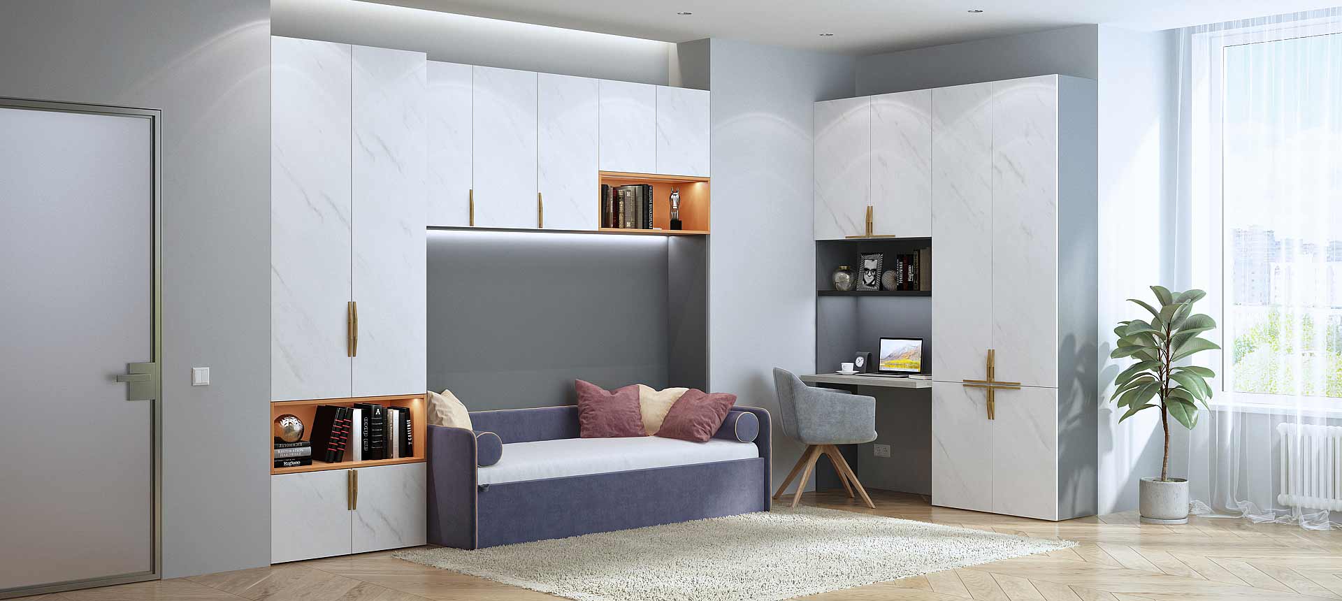 Мрамор Леванто Белый / Дымчатый Агат 